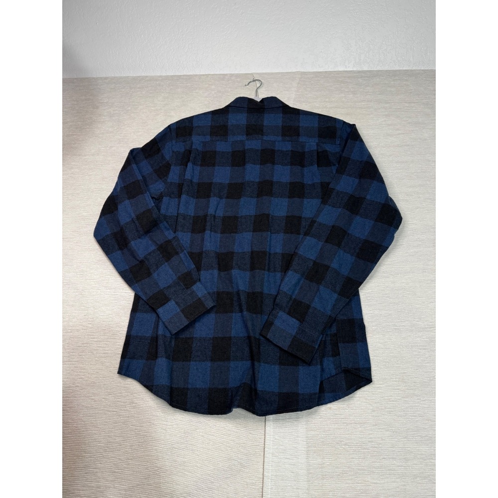Weatherproof Vintage Mens Blue Black Buffalo Plaid Flannel Shirt Medium M - Picture 10 of 10